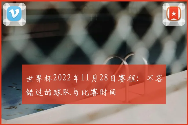 世界杯2022年11月28日赛程：不容错过的球队与比赛时间